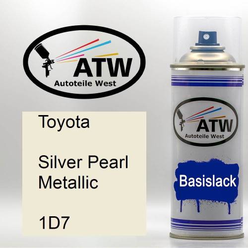 Toyota, Silver Pearl Metallic, 1D7: 400ml Sprühdose, von ATW Autoteile West.